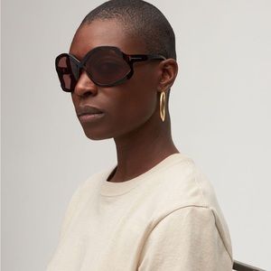 TOM FORD cheyenne brown oversized sunglasses
